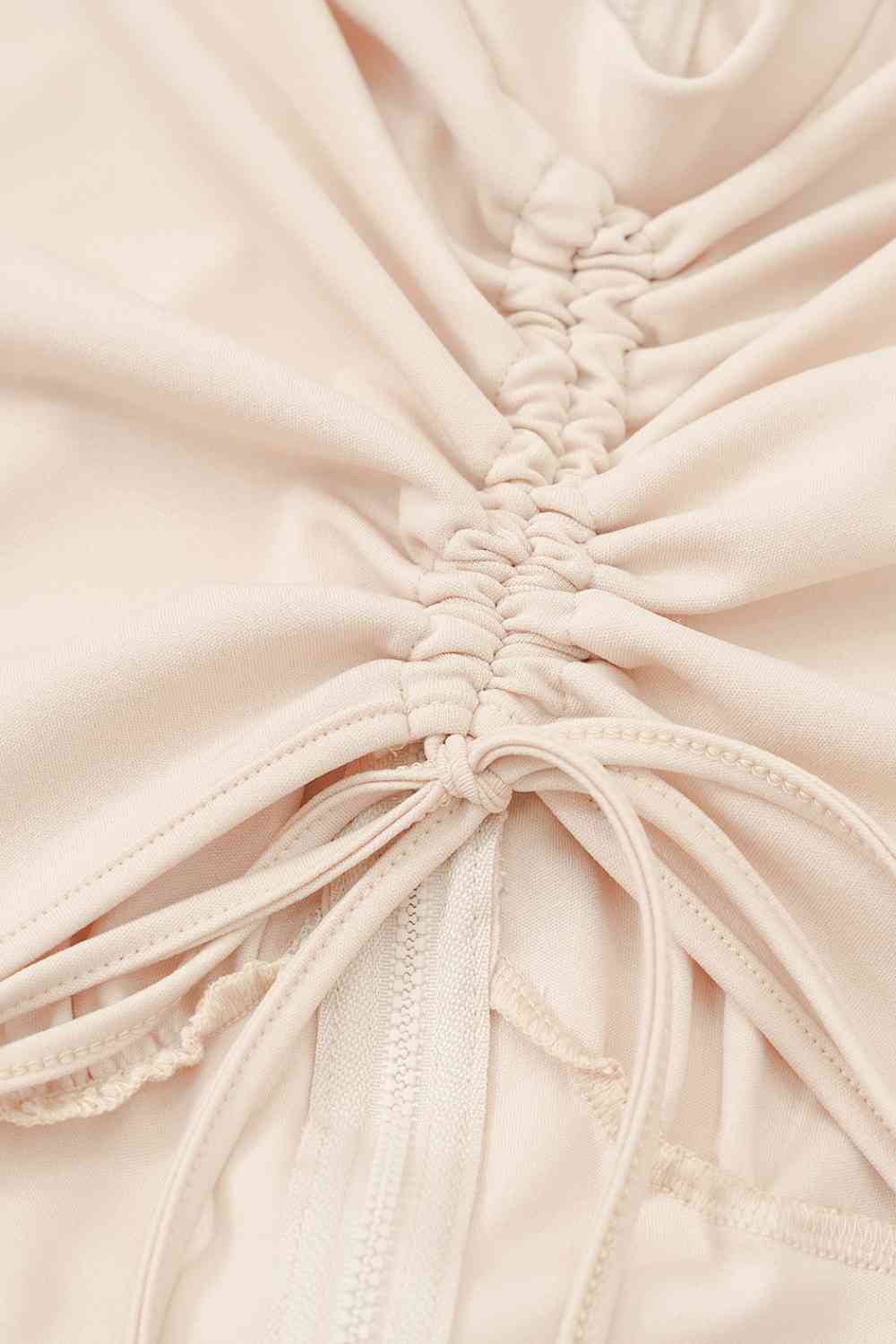 Meliza's Zip Up Cutout Drawstring Detail Dress