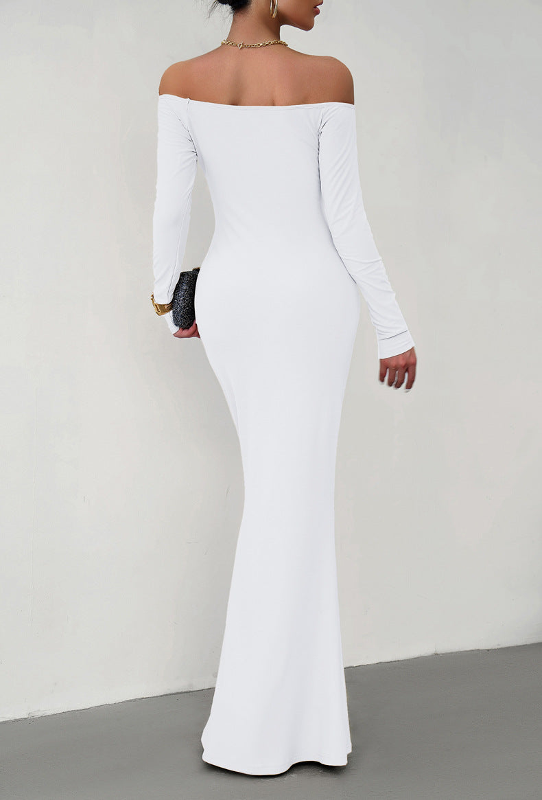 Meliza's Off-Shoulder Long Sleeve Maxi Dress