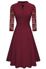 Meliza's Round Neck Three-Quater Sleeve Cutout Dress
