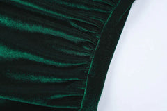 Long Sleeve Party Club Streetwear Velvet Bodycon Midi Dress