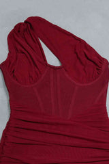 Meliza's Cutout One-Shoulder Midi Bandage Dress