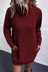 Meliza's Turtleneck Sweater Dress with Pockets